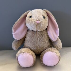 Build A Bear BAB Workshop Bunny, Stuffed Animal Pawlette Tan and Pink 15" Plush